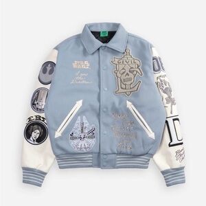 CIVIL REGIME x Star Wars Rebellion Collared Letterman Jacket LARGE